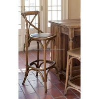 Chaise de bar en bois à dossier croisé pour café, restaurant, cuisine, maison et mobilier de magasin – Prix de gros usine