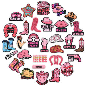 Cowgirl <span class=keywords><strong>rose</strong></span> chaussures breloques pour filles femmes mignon sabots accessoires fête d'anniversaire chaussures décorations concepteur breloques chaussures breloques - Product Image 2