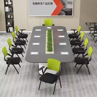 Chaises de salle de conférence économiques, chaises de réunion, chaises d'accueil, chaises de salon en maille avec accoudoirs pliants et assise noire
