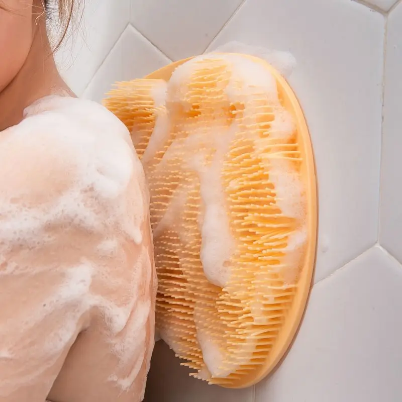 Dapat digunakan kembali Shower Scraper sikat pembersih cuci kaki antislip silikon kembali tikar mandi bebas genggam mandi datar besar kaki tikar penggosok