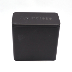 Custom Printed Black Double Printing Rectangle Tea Coffee Tin Package Can Cookie Chocolate Gift Metal Box