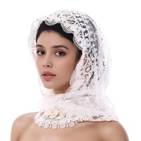 Voile en dentelle et mousseline pour femmes musulmanes, châle superposé, foulard de style saoudien et de Dubaï, écharpe islamique pour usage quotidien en Turquie