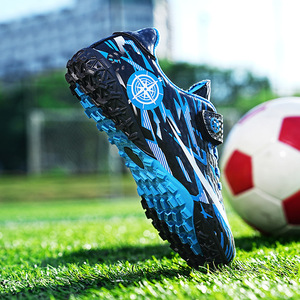 Chaussures de football pour enfants à scratch, tige synthétique, doublure en mesh, semelle extérieure en caoutchouc, semelle intermédiaire en EVA, pour garçons, entraînement et match - Product Image 2