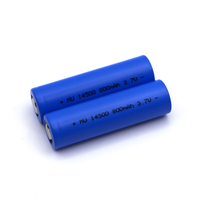 Baterai Lithium Ion Isi Ulang MU-14500 14500 3.7V 800mAh Grade A Bersertifikasi CE CB UL 300+ Siklus untuk Senter Speaker BT
