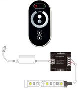 Contrôleur de variateur tactile LED 12-24V18A télécommande sans fil RF à 6 touches, interrupteur de variateur de lumière à bande LED monochrome