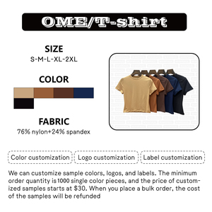 YUNCHI Kim stesso stile da <span class=keywords><strong>donna</strong></span> aderente e traspirante girocollo tinta unita personalizzabile Casual t-shirt - Product Image 3