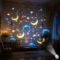 360 °   Projecteur d'étoiles galactiques dynamiques rotatif, veilleuse USB, projection holographique intelligente 5D pour la maison, les fêtes de Noël
