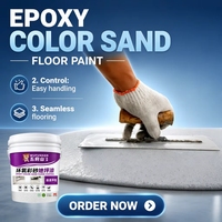 Peinture pour sols en sable coloré époxy haute brillance, peinture décorative pour sols sans joint pour les magasins de détail