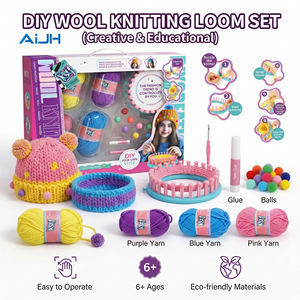 AiJH Kit de tissage DIY en laine, métier à tisser manuel, ensemble de tricot pour écharpes, chapeaux et bandeaux pour enfants - Product Image 4