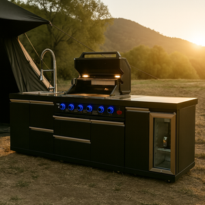 Ensemble de meubles d'extérieur de cuisine et de jardin de qualité supérieure en acier inoxydable pour la cuisine d'extérieur îlot barbecue avec évier intégré - Product Image 6