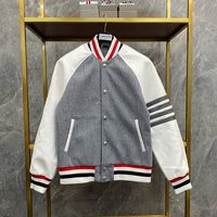 Veste universitaire brodée avec logo personnalisé OEM pour hommes hiver chaud lettre basket-ball baseball collège uniforme col montant pour le printemps
