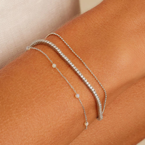 Bracelet CANNER Simple en argent sterling S925, plaqué or 18 carats, petite chaîne à billes multiples, bijoux pour femmes - Product Image 6