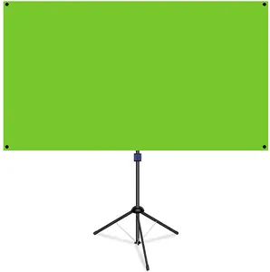 80 inch green screen with tripod, green chroma key, green screen with stand, 183 x 106 cm, 16:9 portable green background panel