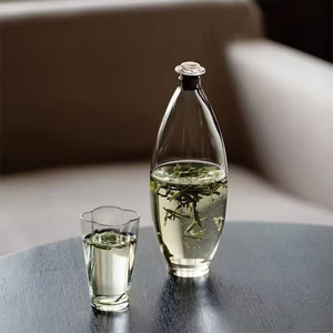 Bottiglia <span class=keywords><strong>per</strong></span> Tè in Vetro con Tappo in Sughero, Caraffa <span class=keywords><strong>per</strong></span> <span class=keywords><strong>Acqua</strong></span> in Borosilicato a Forma Ovale - Product Image 4