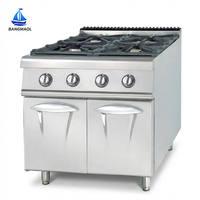 Cuisinière à gaz professionnelle en acier inoxydable pour la restauration hôtelière, cuisines de grands restaurants, cuisinière à gaz robuste avec brûleurs en fonte