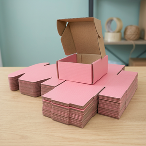 Caja de Cartón Corrugado Rosa Personalizada, Embalaje de Envío Resistente, Cartón Plegable para Regalos y Manualidades - Product Image 3