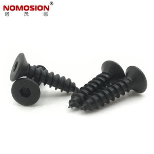 Tornillos autorroscantes de cabeza hexagonal NOMOSION KA4x18 negros para madera, rosca métrica derecha, perfil bajo - Product Image 1
