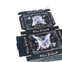 Boîte d'expédition en carton ondulé avec impression papillon de luxe, logo personnalisé, emballage élégant pour vêtements, cosmétiques, cadeaux