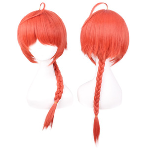 Peluca de Cosplay Ainizi de 50 cm, Naranja, Trenza Simple, Kamui, <span class=keywords><strong>GINTAMA</strong></span>, para Hombre - Product Image 1
