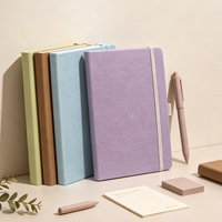 Carnet de notes A5 en cuir PU à couverture rigide avec élastique, personnalisable, multicolore, reliure cousue, impression promotionnelle pour l'école, vente en gros