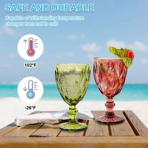 Nouvel Arrivage Verre à pied coloré 11oz, transparent de haute qualité, avec motif diamant en relief, pour événements romantiques, fêtes et mariages - Product Image 4