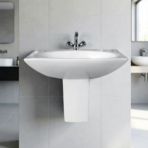 Lavabo demi-pied en céramique blanche, design rustique, pour salle de bain, cuisine, maison, hôpital, articles sanitaires en porcelaine - Product Image 3
