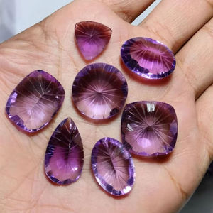 Cuarzo Amatista Morado de 3000 Quilates Hecho a Mano, Gema Natural Tratada Térmicamente, Corte Ovalado, Suelta para Fabricación de Joyas, Tercera Parte - Product Image 1