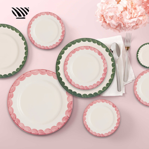 <span class=keywords><strong>Service</strong></span> de <span class=keywords><strong>vaisselle</strong></span> en céramique à bord festonné pastel - Mariages, hôtels, personnalisable, écologique, passe au lave-<span class=keywords><strong>vaisselle</strong></span>, <span class=keywords><strong>vaisselle</strong></span> pour une ambiance vibrante - Product Image 5