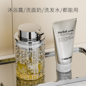 Foam Soap Dispenser Transparent Black Desktop Contemporary Design Pet Material Polishing Finish - Product Image 3