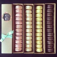 Carton personnalisé de luxe noir, cadeau alimentaire, biscuits, Macaron, emballage en papier, boîte à macarons, vente en gros