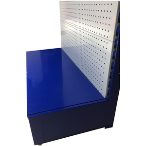 Freistehendes Metall-Pegboard-Display-<span class=keywords><strong>Rack</strong></span> frei bewegliches Hardware-Werkzeug-Display-<span class=keywords><strong>Rack</strong></span> für Einzelhandel geschäfte mit gebogenem Logo und Sockel. - Product Image 6
