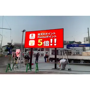 Letrero papan reklame Led Video dinding, papan reklame layar tampilan iklan Digital pilar ganda P10