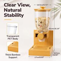 Contenants à céréales en PET transparent de 2 L et 3,5 L avec base en bambou, distributeur rotatif de nourriture sèche pour riz, noix, organisation de la cuisine