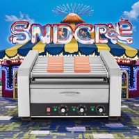 220V Électrique En Acier Inoxydable Commercial Français Hot Dog Saucisse Grill Machine Indépendant Contrôle De La Température Hôtels