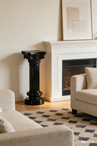 Jardinière en résine noire style colonne corinthienne, détails peints à la main, pour dropshipping. Aménagement paysager avec escaliers en pierre de style château <span class=keywords><strong>japonais</strong></span> - Product Image 6