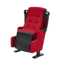 Bon marché Prix préférentiel Fauteuil rembourré en tissu rouge de luxe à dossier haut Salle de cinéma Salle de théâtre Siège de cinéma Fauteuils