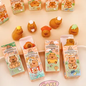 Набор резинок для линейок в виде капибары, 3D, с эффектом исчезновения чернил, в офисном стиле, для начальной школы, мультяшный, приз, высококачественный, небольшой подарочный набор - Product Image 4