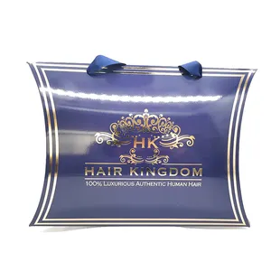 Meijei Custom Luxury Navy Blue Swimwear Packaging Handle Bag Hair Extension Packing Pillow Box