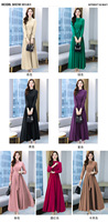 Robe de plage élégante et amincissante en mousseline unie à manches longues, taille haute, nouvelle collection Printemps 2026 pour femme
