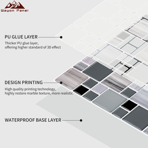 สติ๊กเกอร์ติดผนังกันน้ำลายกระเบื้องสีขาว Wayon สำหรับห้องครัวและห้องน้ำ - Product Image 4