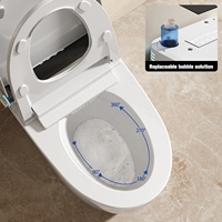 WC intelligent automatique de luxe à double chasse avec bidet électronique intégré et fonction de lavage automatique, version Deluxe, siphon en P inclus
