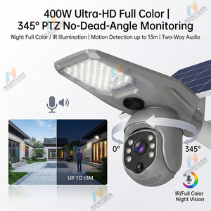 Lampadaires solaires intégrés avec caméra <span class=keywords><strong>CCTV</strong></span>, batterie 40Ah, 3 objectifs, 4MP, couleur intégrale, PTZ, étanches, pour extérieur - Product Image 3