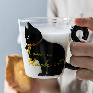 Presentes Inovadores com Design de Animais para Mulheres e Meninas, Caneca de Leite de Vidro Borossilicato Soprado à Mão, Caneca de Gato Fofa - Product Image 5