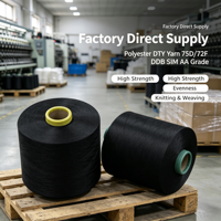 Fil de polyester DTY 75D 72F DDB SIM AA de qualité supérieure, haute résistance et uniformité pour le tricotage et le tissage