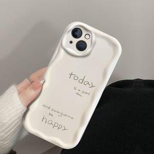 Cover per Cellulare in Silicone TPU con Stampa 'Happy' e Bordo Ondulato <span class=keywords><strong>a</strong></span> Forma di Gelato per iPhone X Xr Xs Max 11 12 13 14 15 16 17 - Product Image 4