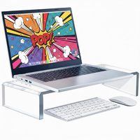 Supports d'ordinateur portables transparents en gros et sur mesure, rehausseurs d'écran ergonomiques de bureau, rehausseurs d'écran en acrylique