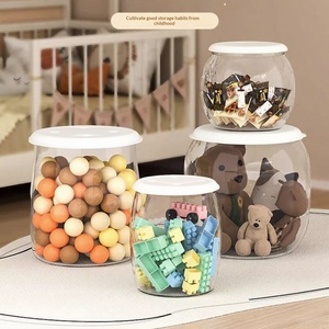 Boîte de <span class=keywords><strong>rangement</strong></span> ronde en plastique pour poupées et jouets, boîte de <span class=keywords><strong>rangement</strong></span> pour peluches, design simple et moderne - Product Image 4