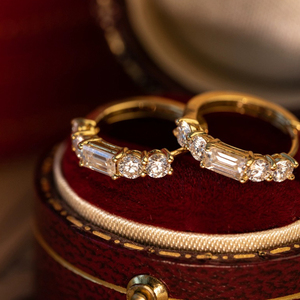 CANNER Dainty 18K Gold Plated Diamond <b>Hoop</b> <b>Earrings</b> Cz Zircon Stones 925 Sterling <b>Silver</b> Huggie <b>Earrings</b> <b>for</b> <b>Women</b> Girls - Product Image 6