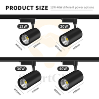 Precio competitivo riel de techo foco de luz Led Tracklight 12W 20W 30W 40W ajustable 3cct regulable COB Led luces de pista