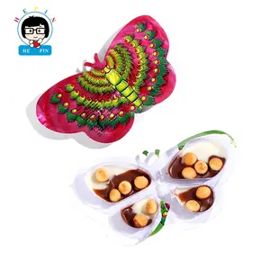 Manufacturer Butterfly Shape Sweet Chocolate Flavor Jam With Biscuit Balls Cup For Kids